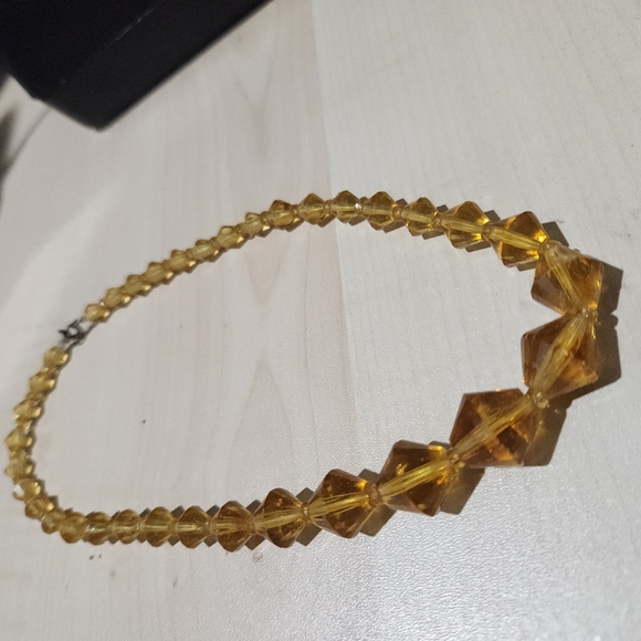 Vintage Circa 1960 Amber Glass Bead Necklace - Picture 6 of 6